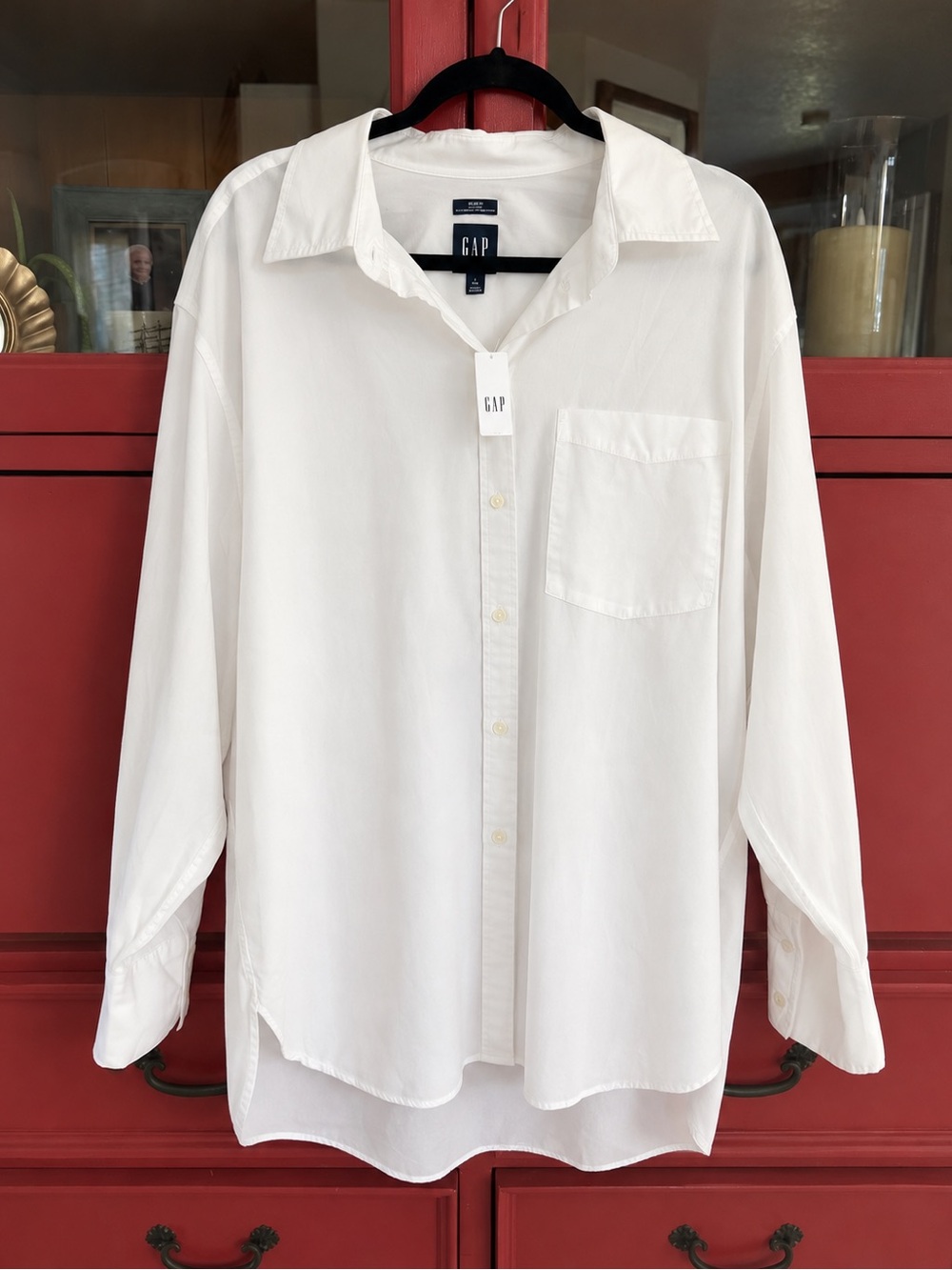 GAP White Long-Sleeve Button-Down Shirt 100% cotton
